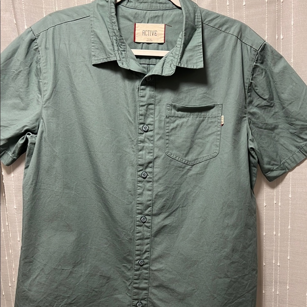 Active RideShop Green Casual Button Down Shirt